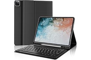FARYODI Funda iPad Pro 11 con Teclado - Funda Teclado para iPad Air 5, Funda con Portalápices para iPad Air 4,Teclado Bluetooth Inalámbrico magnético Desmontable, Negro