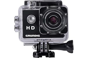 Grundig Action Camera HD720P Underwater Camera Waterproof up to 30 m 2 Inch LCD Screen Includes Various Accessories Motion Detection Black