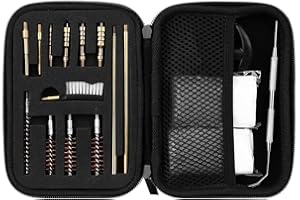Kit de Limpieza de Pistola Compacto ANCLLO para .22.357.38, 9 mm. Kit de Limpieza Universal de Limpieza de cañón de Rifle de Escopeta de Pistola Calibre 45