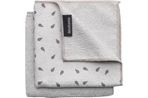 Brabantia Mikrofaser Reinigungstuch (2er Set), Hellgrau, 30 x 30 cm, 2-Einheiten