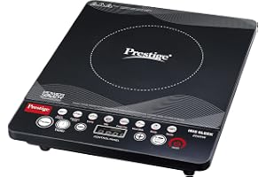 Prestige Iris Sleek 2000 Watts Induction Cooktop-Individual Touch Buttons| 4KV Surge Protection | 8 Preset Indian Menu Options & Timer | Automatic Voltage Regulator | 1Y Warranty | Black|BIS Certified