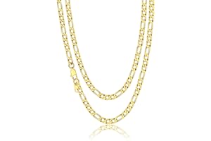 Suplight Chaîne Homme Maille Figaro 1+3 Acier Inoxydable-Largeur 4/6/9mm- Chaine Figaro pour homme femme Taille 46/51/56/61/66/71/76cm