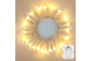 FFZZKJ LED Lichterkette Außen Batterie Wasserdicht 3M 30LED Outdoor Lichterkette Innen Batterie Timer für Weihnachten, Kinderzimmer, Schlafzimmer, Hochzeiten, Warmweiß