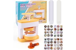 UIOK Macchina per Spille, Macchina da Stampa per Badge da 55mm Pressa per Badge con 48 pezzi di Parti del Pulsante, Creatore di Badge Button Badge Maker per la Produzione di Distintivi Personalizzati