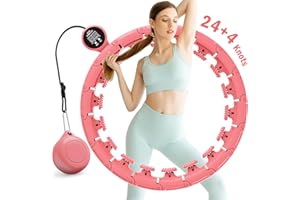 KIMBONNI Weighted Hula Hoop, Smart Hula Hoop with Weight Ball for Adults, Fitness Hula Hoops with Counter, Adjustable Size, for Auto Rotation Weight Loss, 360-degree Thin Waist Exercise, for All Shapes Body