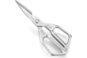 LMOMSS Professional Kitchen Scissors,Heavy Duty Multi-Purpose Food Cooking Shears for Jointing Chicken,Cutting Herbs,Opening Packages - Dishwasher Safe with Bottle Opener