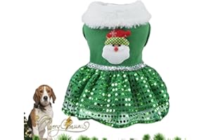 Vigcebit Christmas Dress Dogs - Christmas Outfits Skirt With - Dog Dresses Outfits Girl Dog Clothes Cat Coat Doggie Jackets for Cat Dogs