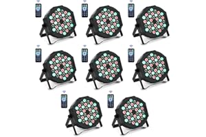 AIMKAP 8PCS Par LED RGB 36LED Luci LED Discoteca DMX512 con Telecomando, Luci del Palcoscenico 7 Modalità di Illuminazione per DJ Festa Esibizione (8PCS)