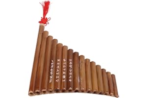 Fydun Pan Flute Bamboo, Pan Flute Natural Bamboo 15 Pipes G Tone Pans Pipe Chinese Traditional Musical Instrument