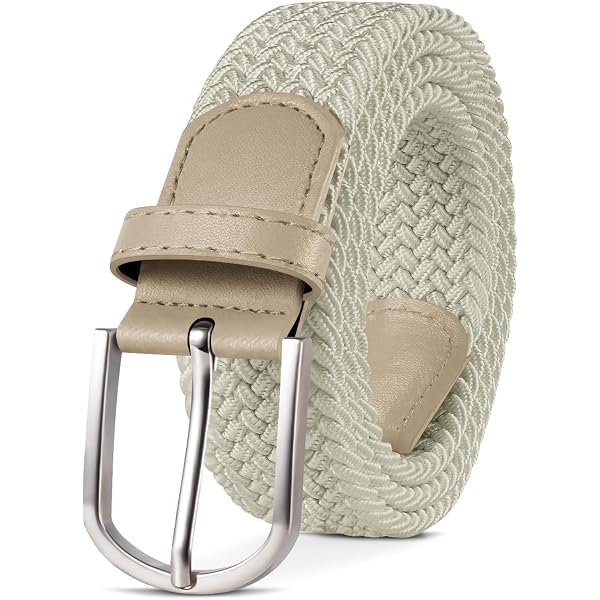 GreSel Cintura Elastica Intrecciata, Uomo Donna, Con Inserti in Vera Pelle Dimensione 125 cm Colore Verdone Mix