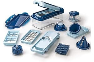 Genius Nicer Dicer Fusion Smart Set 16 Teile - Gemüseschneider & Spiralschneider zum Gemüse schneiden mit Twist, Slicer, Julietti aus TV-Werbung - Ideal als Chopper Gemüsehobel