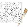 Pantographs for Longarm Quilting Paper Roll - Long Arm Quilting Machine Patterns for Quilt Making | Loop Stipple Quilting Pantographs Design | Set Has Long Arm Machine Rails and Tracks Wiping Brush