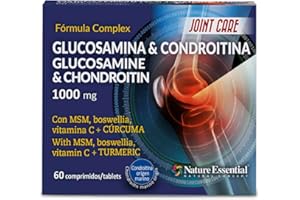 Nature Essential | Glucosamina + Condroitina + MSM 1000mg | 60 Comprimidos | Suplemento Alimenticio