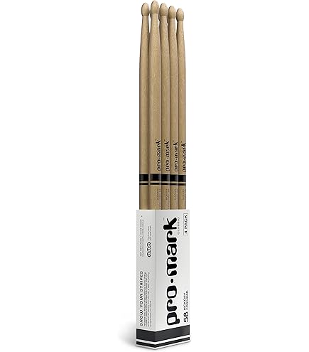 Baguettes De Batterie ProMark 5B Hickory - Olive Nylon, Diamètre 14,98 Mm, Longueur 406,4 Mm, Fabriquées Aux USA