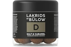 ‎LAKRIDS BY BÜLOW LAKRIDS BY BÜLOW - D - Salt & Caramel - 125g - Dänische Gourmet Lakritz-Kugeln - Süßer Lakritzkern umhüllt von Karamell-Schokolade & Meersalz