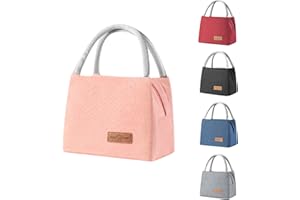BRYN Borsa Termica Porta Pranzo, 8.2L Borsa Frigo Piccola Pranzo Ufficio, Borsa Pranzo per Lavoro, Scuola, Viaggio, Campeggio, Picnic, Mare（Rosa）
