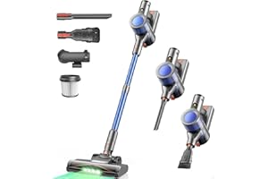 DZAKI Aspirapolvere Senza Fili, 45KPa 50Mins Scopa Elettrica Senza Fili con Autoportante, Display LED intelligente,Leggero aspirapolvere ricaricabile antigroviglio,Potente per Pavimenti/Tappeti/Peli Animali