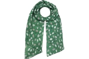 Zwillingsherz Seiden-Tuch Damen mit Blätter Muster - Made in Italy - Eleganter Sommer-Schal für Frauen - Hochwertiges Seidentuch/Seidenschal - Halstuch und Chiffon-Stola Dezent Stilvoll