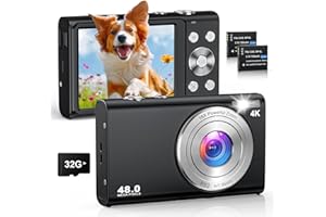 AASONIDA 4K Digitalkamera 48MP Autofokus Kamera Fotokamera mit 32GB Karte, 16X Digitalzoom, Kompakte Digitalkamera mit 2 Akkus für Anfänger