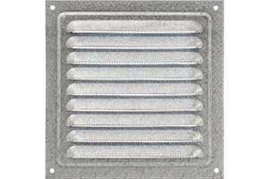 DEMLOU Presa d'Aria in Acciaio Zincato 15 x 15 cm, Griglia di Ventilazione in Metallo con Rete Protettiva, Griglia di Ventilazione per Interni/Esterni, Griglia di Ventilazione in Metallo con Rete.