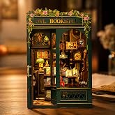 Owl Bookstore Mini Book Nook Dıy Kit &ndash; Kendin Yap Minyat&uuml;r Oyuncak Ev - LED Işıklı Hobi Seti