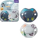 Tommee Tippee Moda Soothers, design ortodontico simmetrico, silicone privo di BPA, 18-36 m, 2 pezzi (confezione da 1)