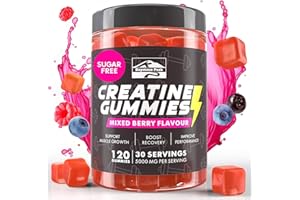 KEYSTONE PEAK KP Creatine Monohydrate Gummies Mixed Berry for Men & Women, 100% Creatine Mixed Berry Gummies, 5g per Serving + Vegan, Sugar Free, Mixed Berry + Strength, Energy, Muscle & Booty Gain - 120 Count