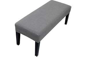 Lollanda Universal Cover for Dining Room Bench, Stretch Dining Bench Cover, Elastic Stretch Cover for Hotel, Banquet, Restaurant, Living Room, Bedroom (Dark Grey)