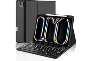 SENGBIRCH Funda con Teclado para iPad Pro 11"(M4) 2024 - Teclado Español Ñ Bluetooth Inalámbrico Extraíble para Tablet iPad Pro 11"(M4) 2024,Negro