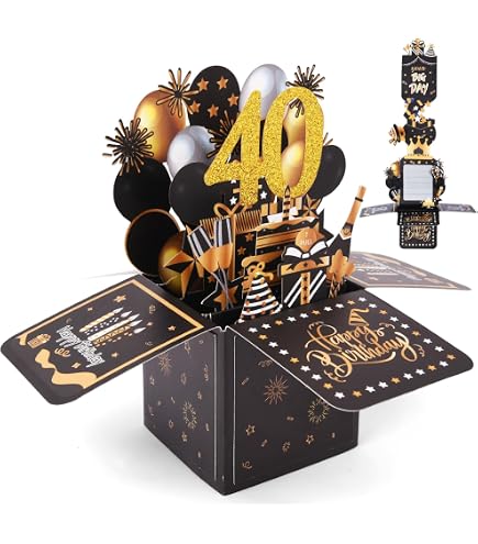 Biglietto Auguri 40° Compleanno Formato DIN A4 21x29,7 Cm | Edizione Seidel XXL Di Alta Qualità Con Busta | Design Elegante Senza Testo Interno