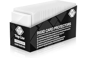 TIOPLIOR 100 Card Sleeves Toploaders for Cards, 3"x4" Baseball Card Protectors Hard Plastic, 35pt Card Holders for Baseball Cards, Football Cards (100 Toploaders + 100 Clear Sleeves)
