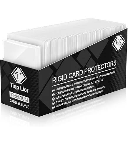 hard baseball card sleeves Amazon.com: 200 Hard Plastic Card Sleeves, Premium Baseball Card Protectors,  3"x 4" Trading Cards Sleeves, Sports Game Cards Holder Top Cases (100 Hard  Sleeve + 100 Soft Sleeve) : Toys & Games