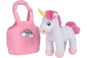 Simba 105560064 - Steffi Love Girls Plüsch Einhorn mit Tasche, mit Klettverschluss, Unicorn 28cm, ab 3 Jahren
