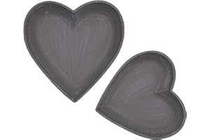 Diko.style® - Set di 2 vassoi decorativi a forma di cuore vuoto, centrotavola decorativo, organizer per gioielli, decorazione della stanza, 21 x 22 x 3 + 24 x 25 x 3,5 cm (grigio)
