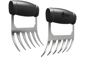 Cave Tools Artigli in metallo per triturare carne di maiale tirato, pollo, tacchino e manzo, manzo e intaglio, accessori per barbecue per affumicatore o cottura lenta, impugnatura per nocche