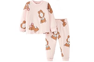 Qzrnly Mädchen Schlafanzug Giraffe Baumwolle Kinder Langarm Pyjama