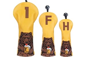 LZFAN Funda para cabeza de palo de golf, cubierta para cabeza de conductor, cubierta híbrida de madera de calle (oso de cerveza)