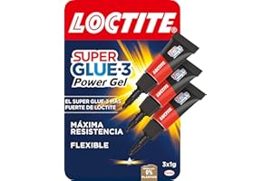 Loctite Super Glue-3 Power Gel Mini Trio, gel adhesivo flexible y resistente, pegamento instantáneo para superficies verticales, pegamento transparente extrafuerte, 3x1g