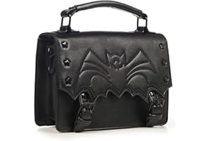 Banned apparel Women's Black Gothic Punk Emo Rockabilly Bat Horror Nocturne Satchel Bag