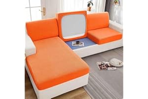 MTHGH Sofa Sitzkissenbezug,Stretch 4/3/2/1 Sitzer/L Form Samt Sofabezug Elastische Couch Kissenbezüge Husse Überzug Bezug Für Sofa Sitzkissen,B-4-seater（230-280cm）