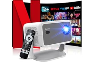 GAIMOO 4K Proiettore [Netflix Ufficiale/Auto Focus/Base Girevole a 360°] Proiettore con Wifi e Bluetooth 1080P Nativo Proiettori One-Click Use Netflix/YouTube/PrimeVideo/D+, Smart Home Outdoor ProIettore