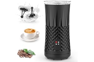 Dreamhigh® Montalatte Elettrico Cappuccino 4 in 1, 400W Cappuccinatore Elettrico Rivestimento Antiaderante, Schiuma Latte Elettrico con 2 Agitatori, per Macchiato, Latte, Cacao Caldo-240ML