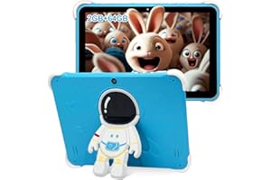 YENOCK Tablet infantil de 64 GB, 10,1 pulgadas, 2,4/5 G, WiFi, PC de cuatro núcleos, WiFi, cámara dual, protección para niños, software infantil preinstalado, compatible con Google Play Store azul