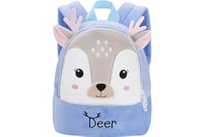 UBORSE Zaino per Bambini, Zaino Bambino Peluche Cartoon, Borse Scuola Materna per Ragazzi o Ragazze, Zainetto Animale Asilo Elementare Carino 2-6 anni