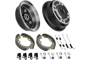 JAVIK Front Wheel Brake Drum Hub & Brake Shoes for Kawasaki Mule 2510 3000 3010 3020 4010 4000 KAF620 KAF950 2001-Up (2 Set)