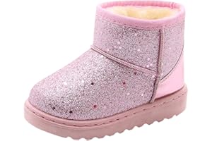 Happy Cherry Bottes Enfants Fille Antidérapant Chaud Enfant Bottes de Neige Hiver Fille Bébé Fourrure Chaussure Hiver Bebe Fille Souple Epais - Taille EU/24-33