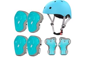 LANOVAGEAR Casco Set de Protección para niños Protección Infantil Consta de Casco Ajustable Coderas Rodilleras Muñequeras para Patinaje Skateboard Bicicleta Ciclismo monopatín Skate