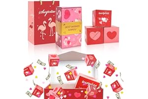 Ceeyoll Überraschungsbox-Geschenkbo mit 10 Faltschachteln,Kreative Zusammenklappbare Springende Überraschungs Geschenkbo,Pop-up-Geschenkbox,für Hochzeiten, Jubiläen, Weihnachten und mehr.