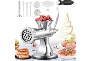 Huanyu Tritacarne Manuale Tritacarne Manuale in Acciaio Inox e Salsicciaio Tritacarne Manuale e Tagliaverdure Tritacarne Lavabile in Lavastoviglie Taglia 8S