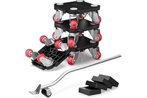 Ronlap Furniture Movers, Furniture Dollies Moving Dolly 4 Wheels Heavy Duty, Furniture Lifter Mover Tool Set for Moving Equipment Heavy Furniture Appliance Refrigerator Sofa, 300KG Capacity, Black